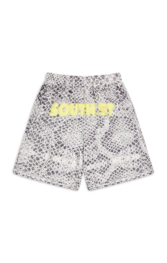SNAKE PRINT SHORTS - Yellow