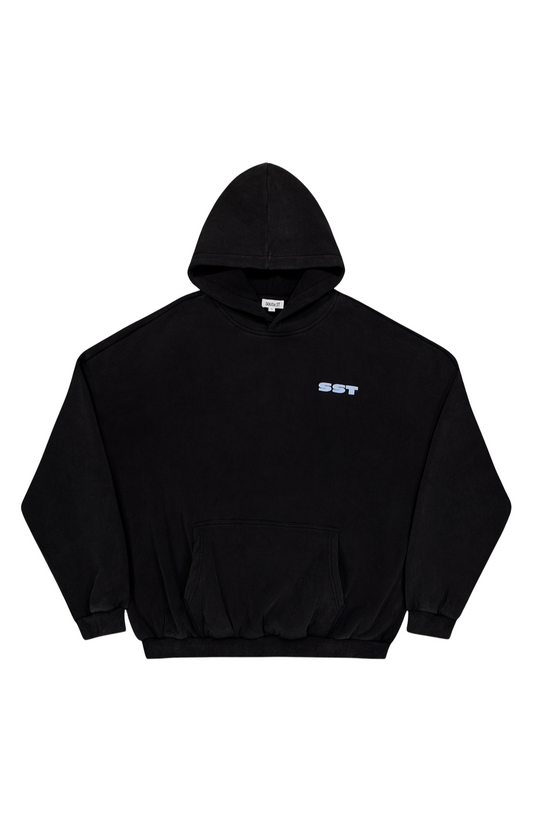 "SUNDAY" HOODY - Washed Black