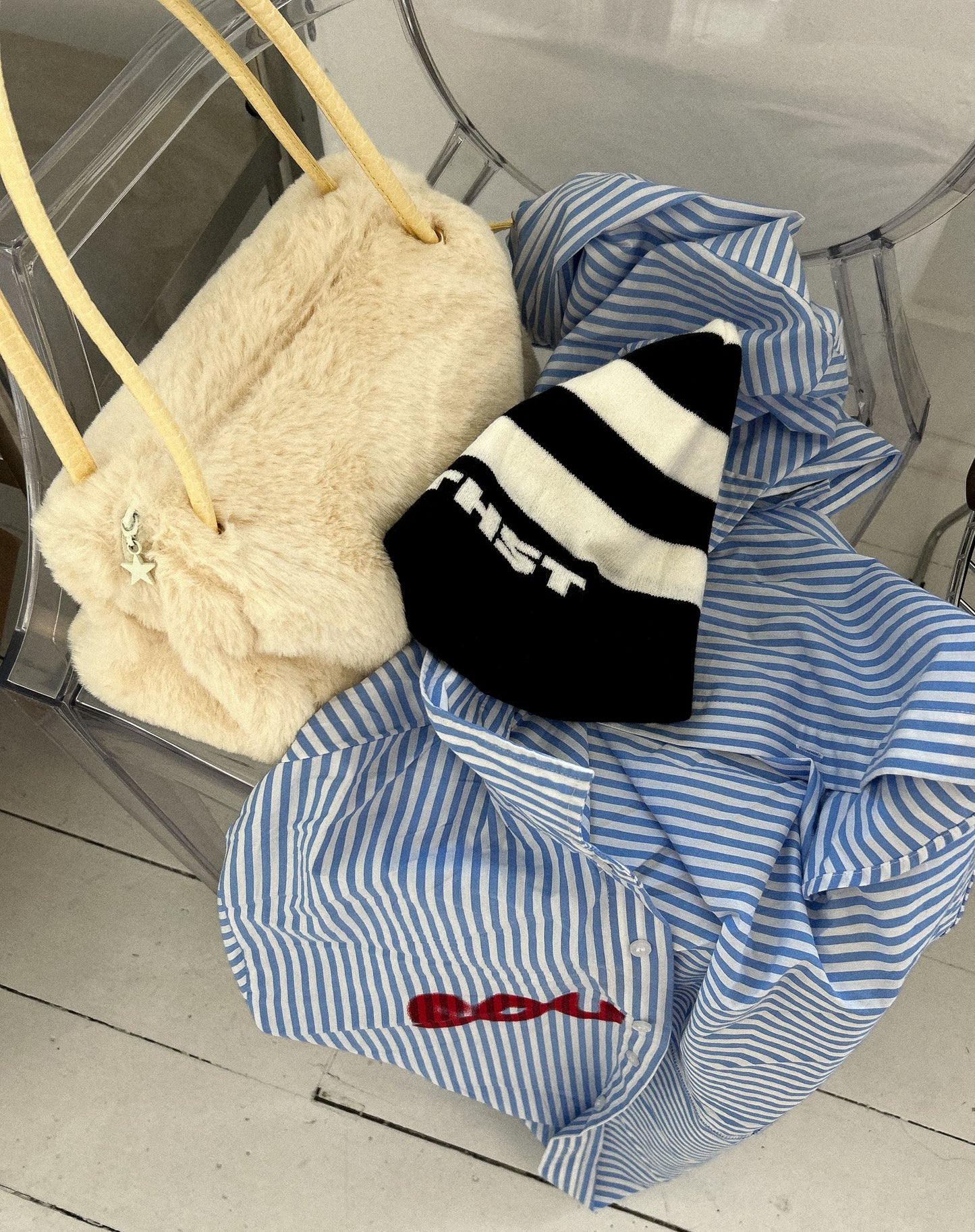 PIN STRIPE LOGO SHIRT