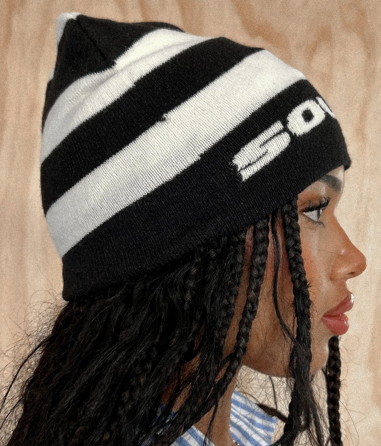STRIPE KNIT BEANIE