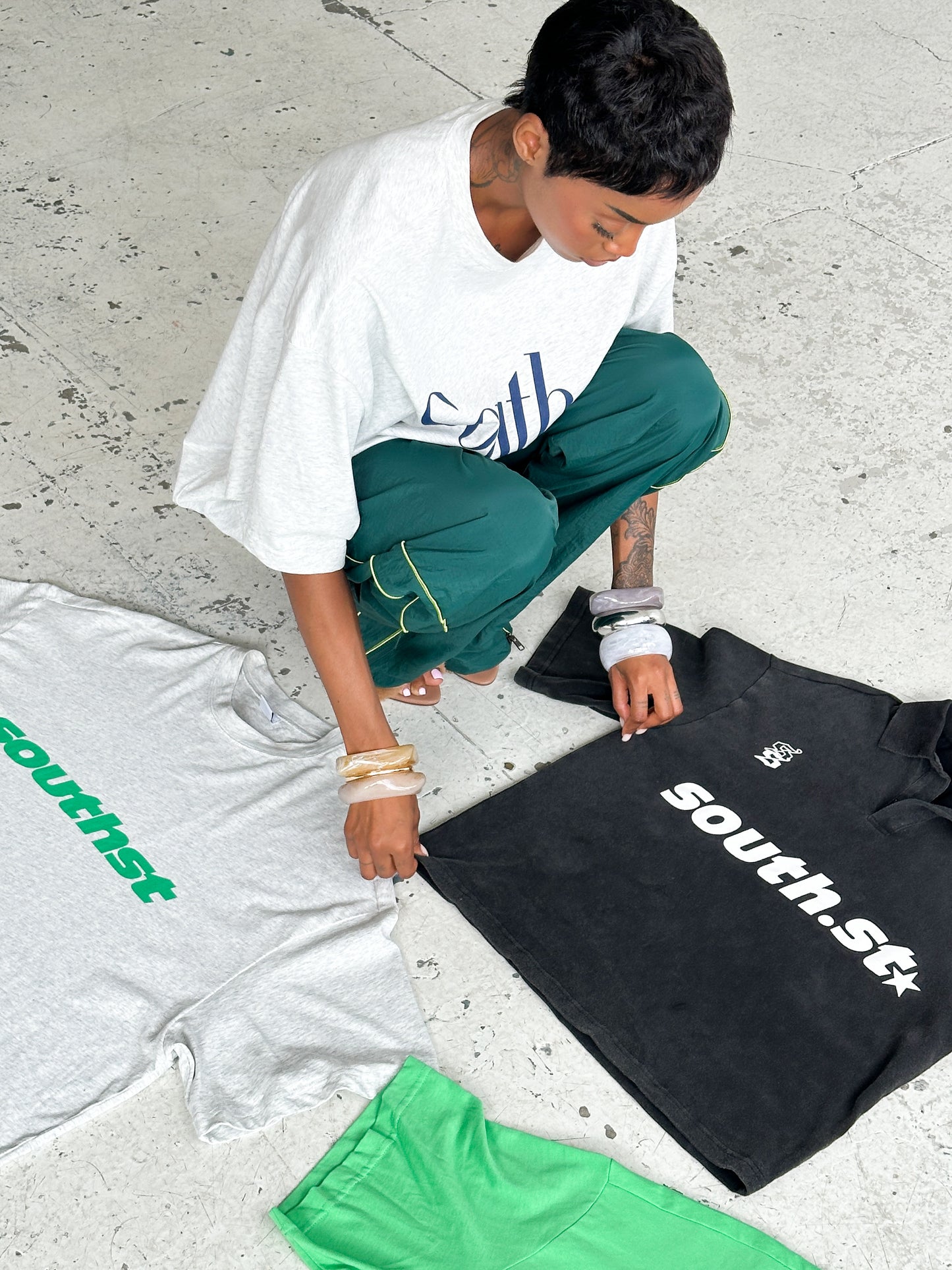 SOCIETY TRACK PANTS - Green