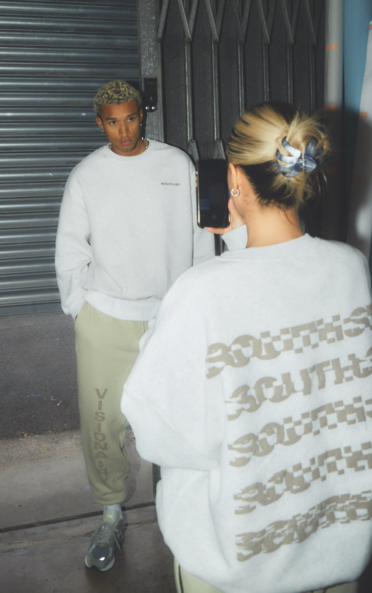 "DISTORT" SWEATSHIRT - Marl grey