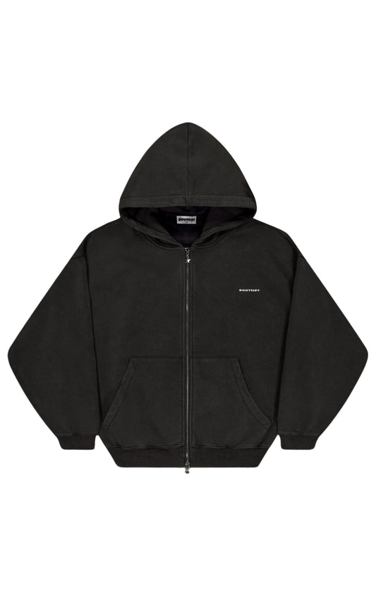 FORM ZIP HOODY - Antique navy black