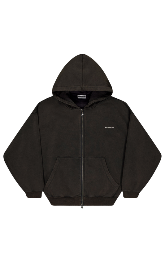 FORM ZIP HOODY - Antique navy black