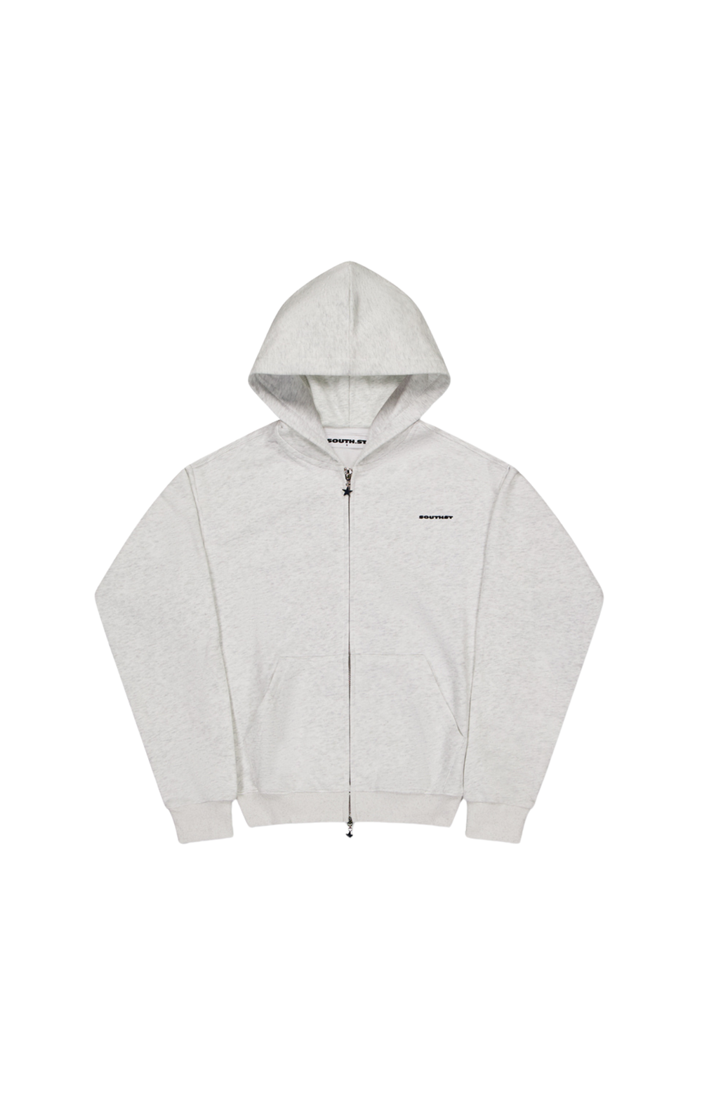 FORM SHRUNKEN ZIP HOODY -  Marl grey