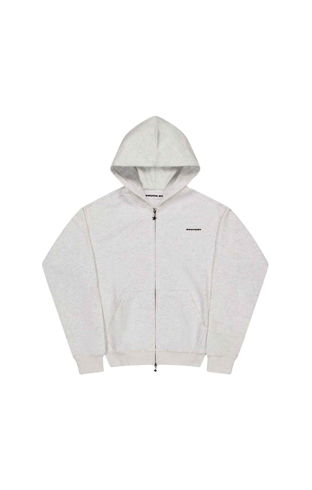 FORM SHRUNKEN ZIP HOODY -  Marl grey