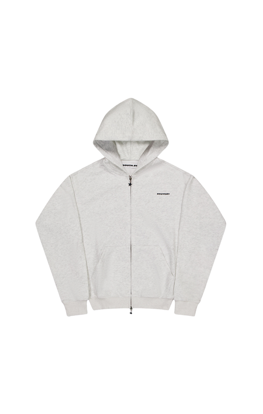 FORM SHRUNKEN ZIP HOODY -  Marl grey