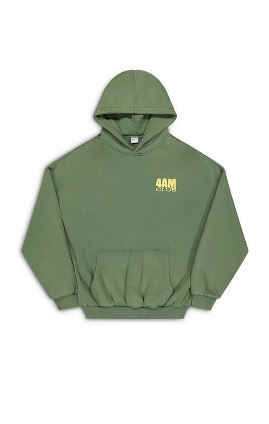 4AM HOODY - Washed Green