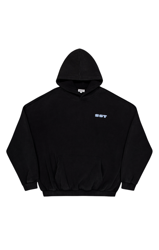 "SUNDAY" HOODY - Washed Black