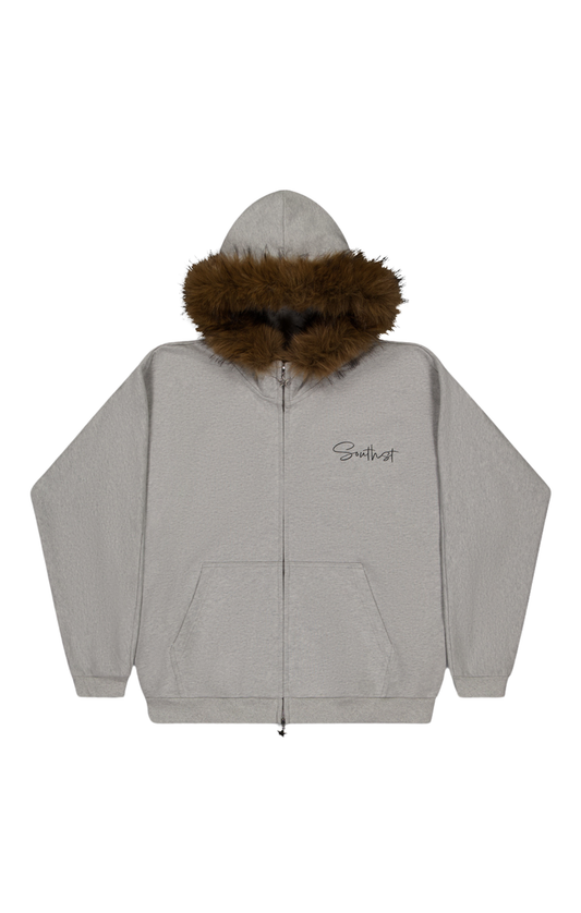 SST DOUBLE ZIP FUR TRIM HOODY