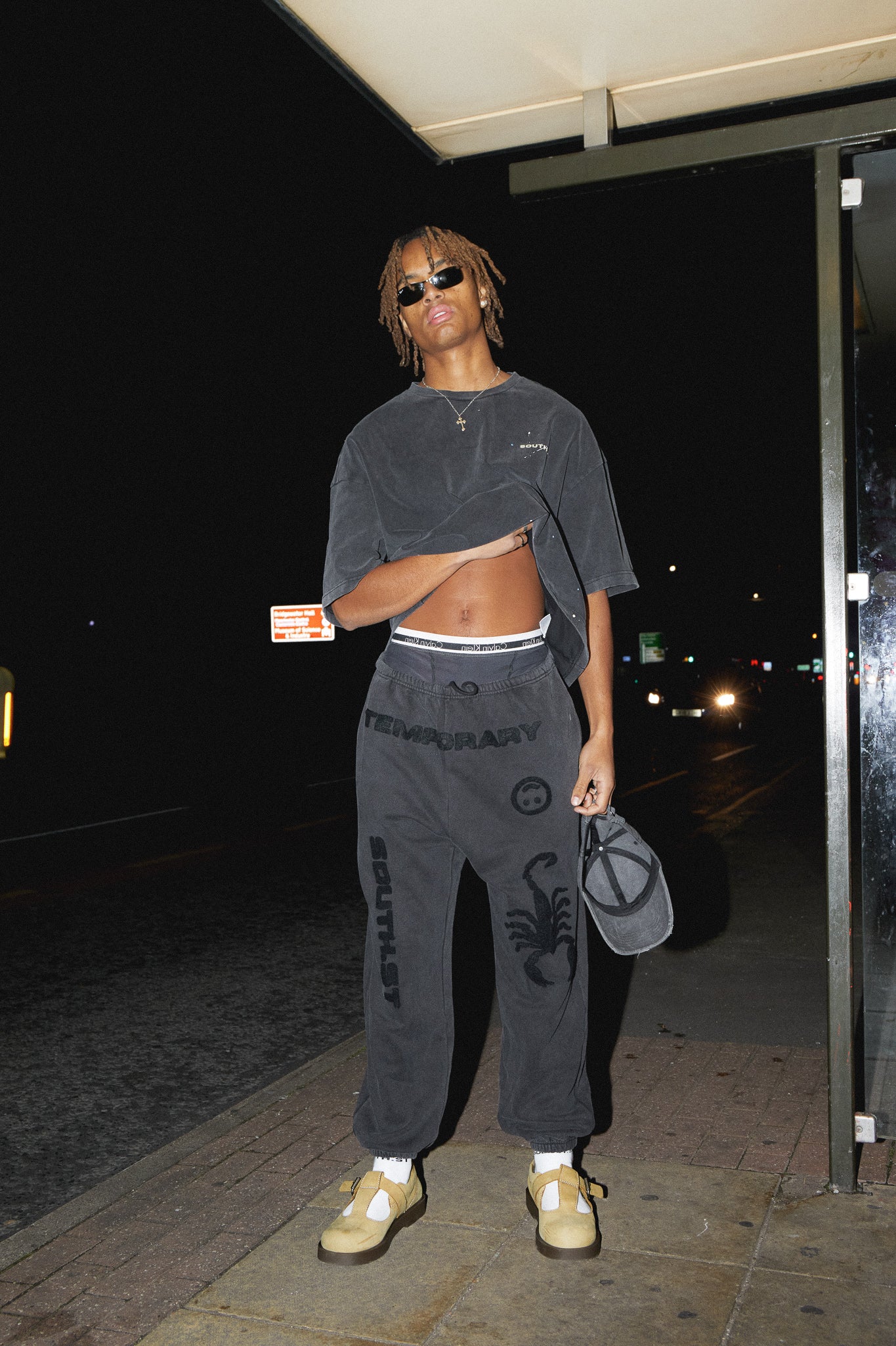 "STING" SWEATPANTS - Washed Black