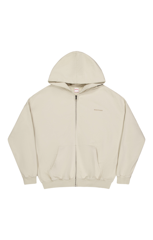 VINTAGE ZIP HOODY - Washed bone