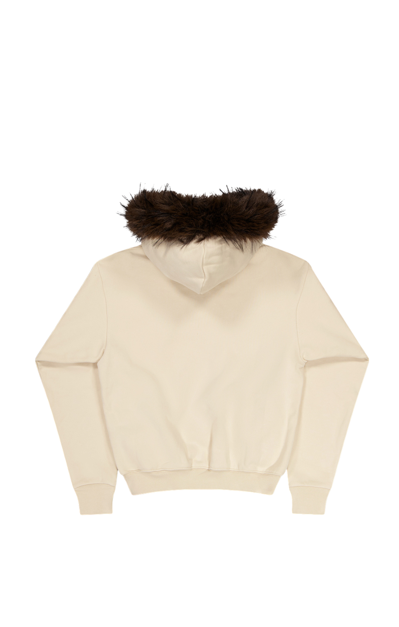 AW FUR TRIM SHRUNKEN HOODY