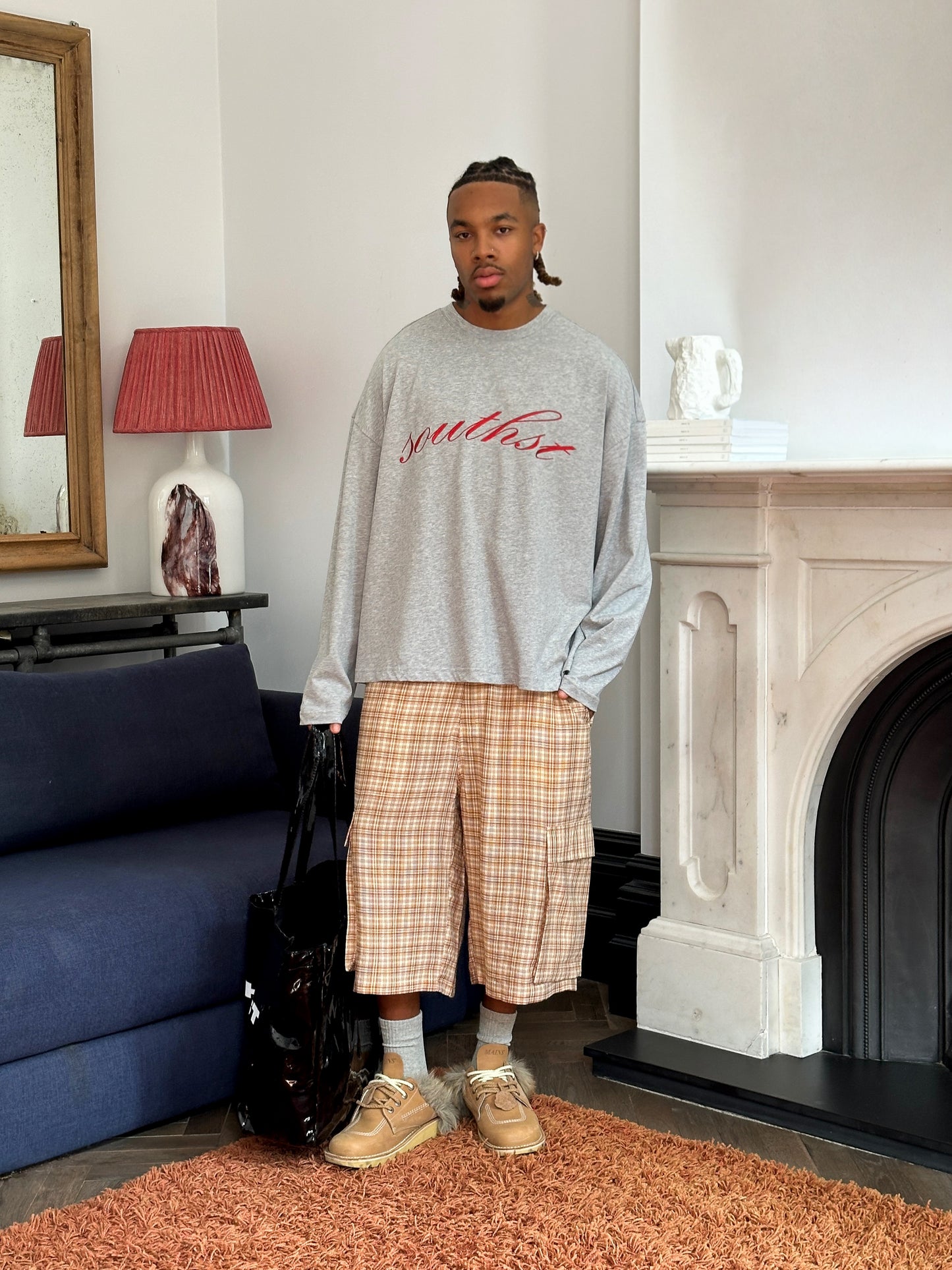 SST EMBROIDERED LONG SLEEVE - Grey / Red