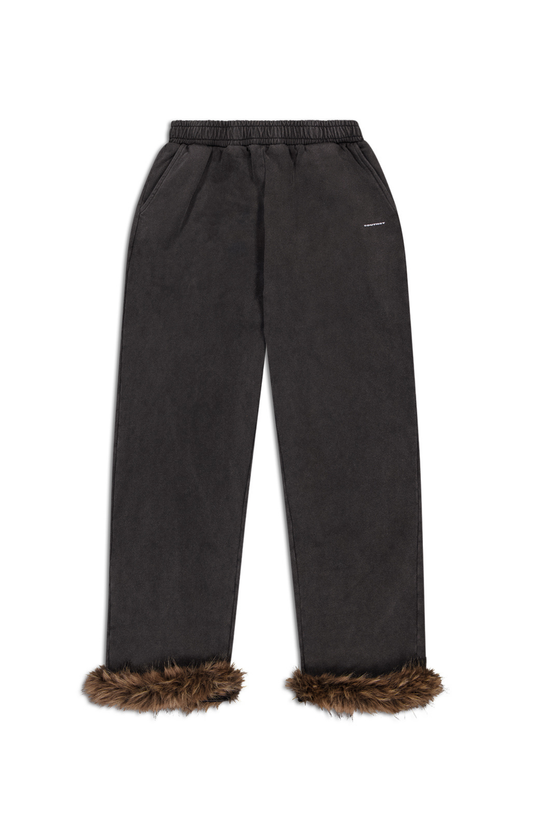 AW FAUX FUR TRIM SWEATPANTS