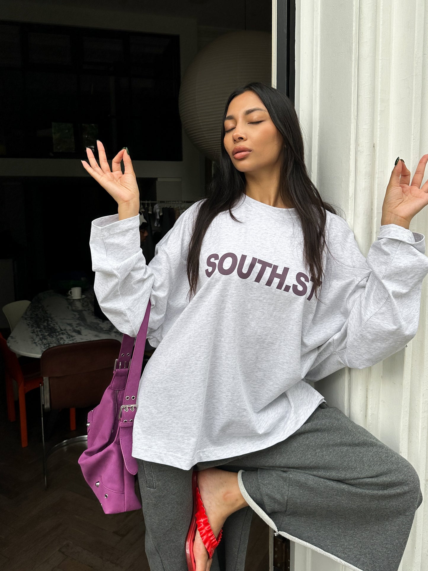 LDN LONG SLEEVE - Grey / Purple