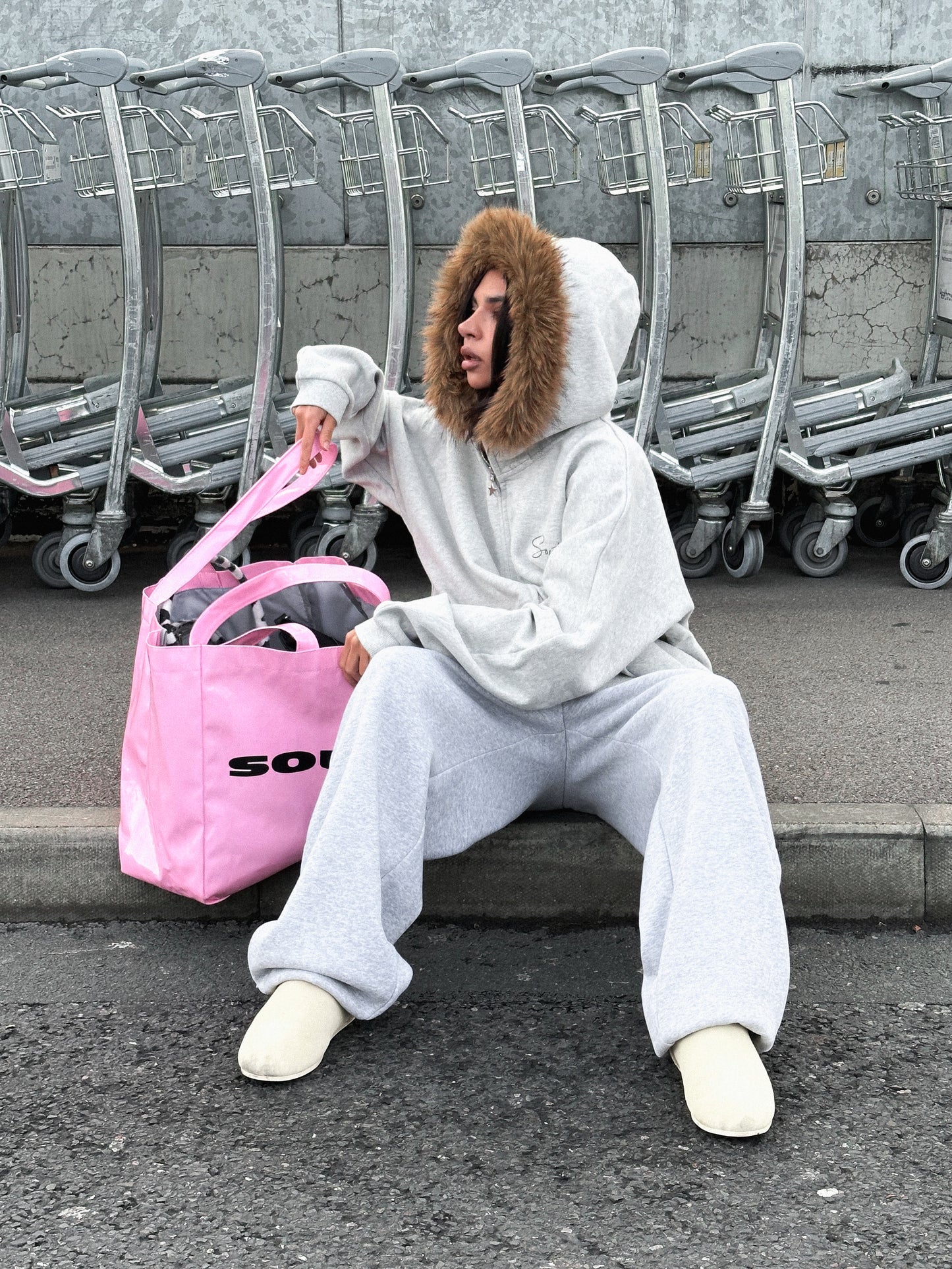 SST DOUBLE ZIP FUR TRIM HOODY