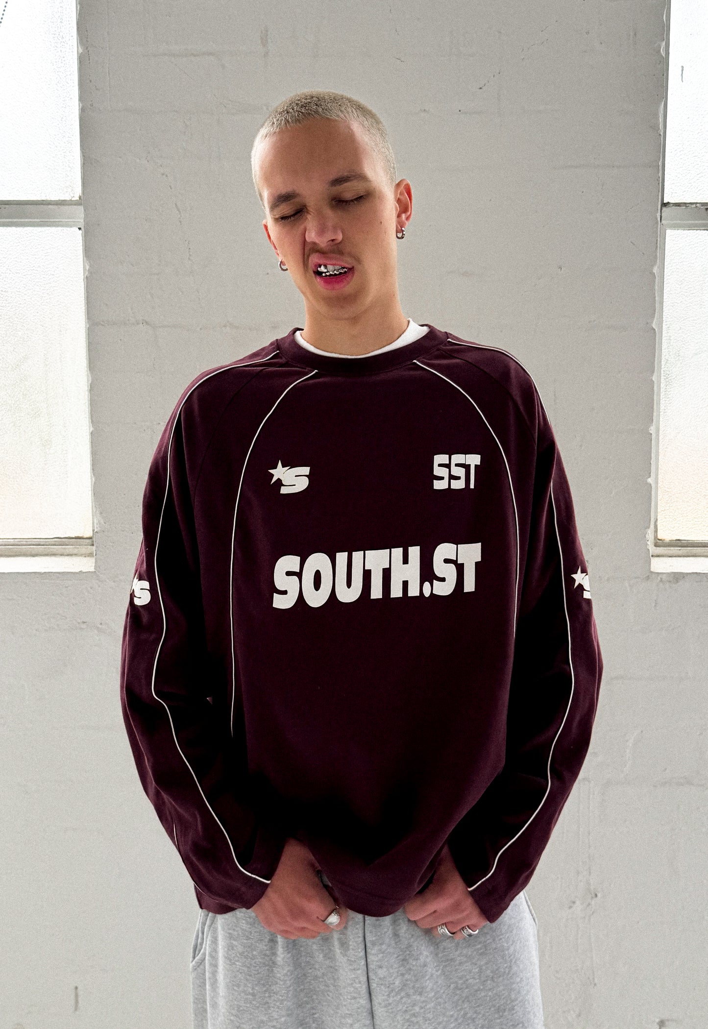 PLAYERS LONG SLEEVE - Burgundy / Brown