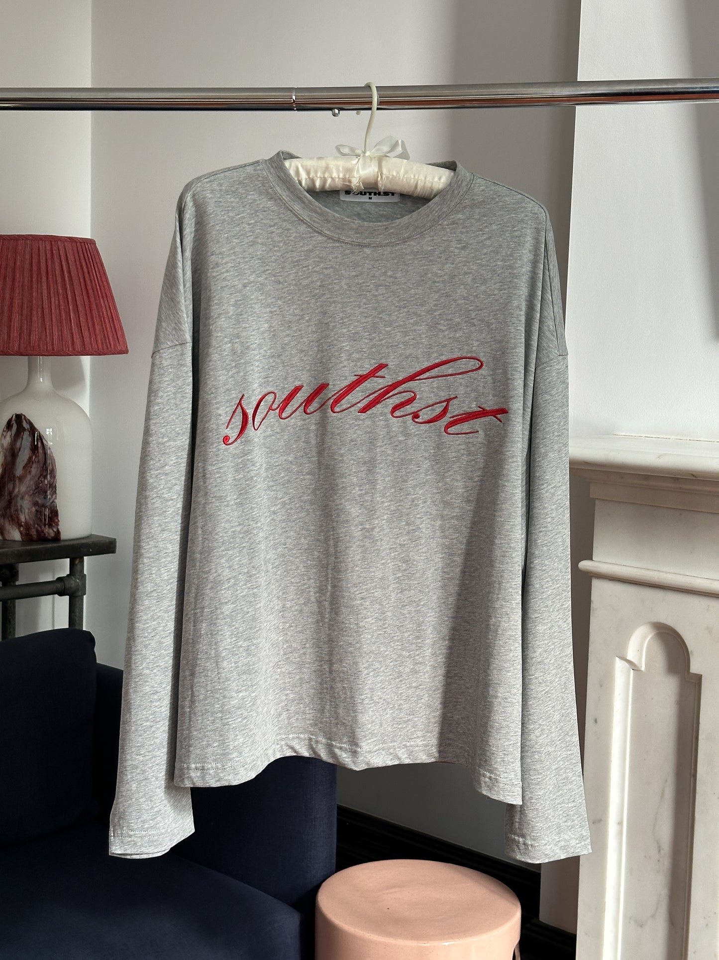 SST EMBROIDERED LONG SLEEVE - Grey / Red