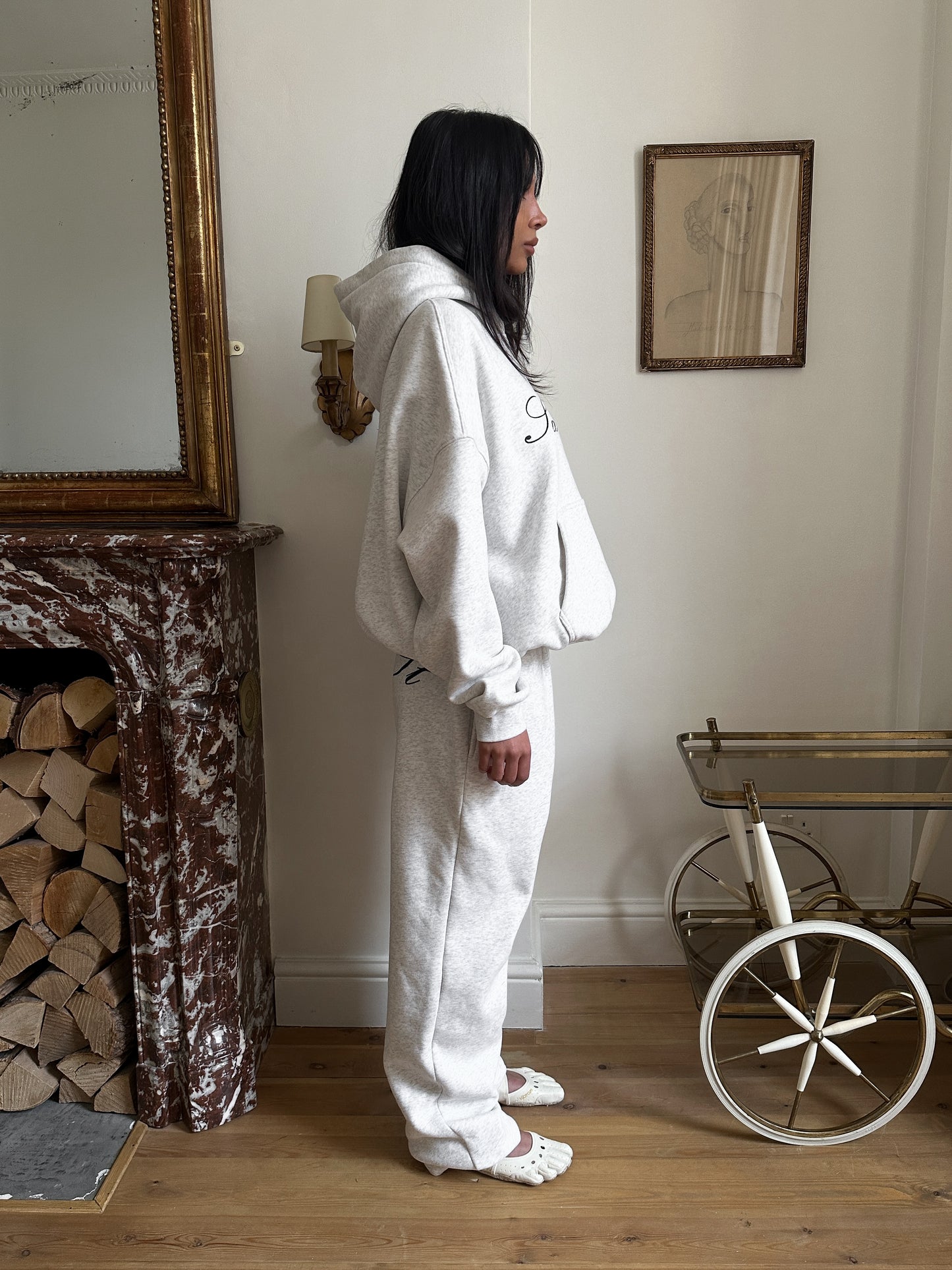 SST SCRIPT SWEATPANTS - Marl Grey