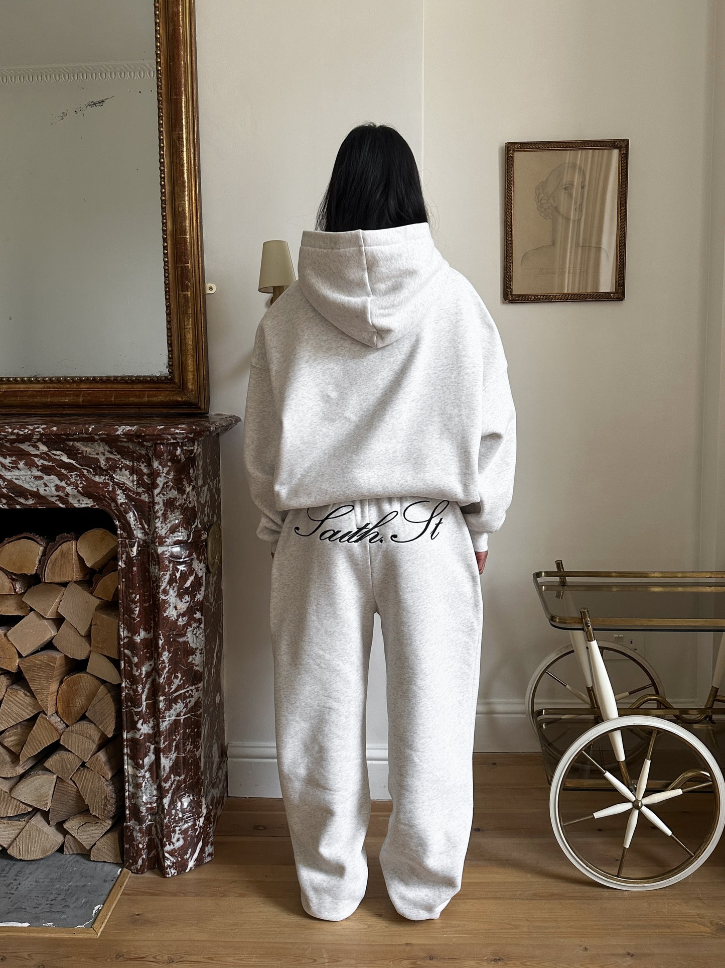 SST SCRIPT SWEATPANTS - Marl Grey
