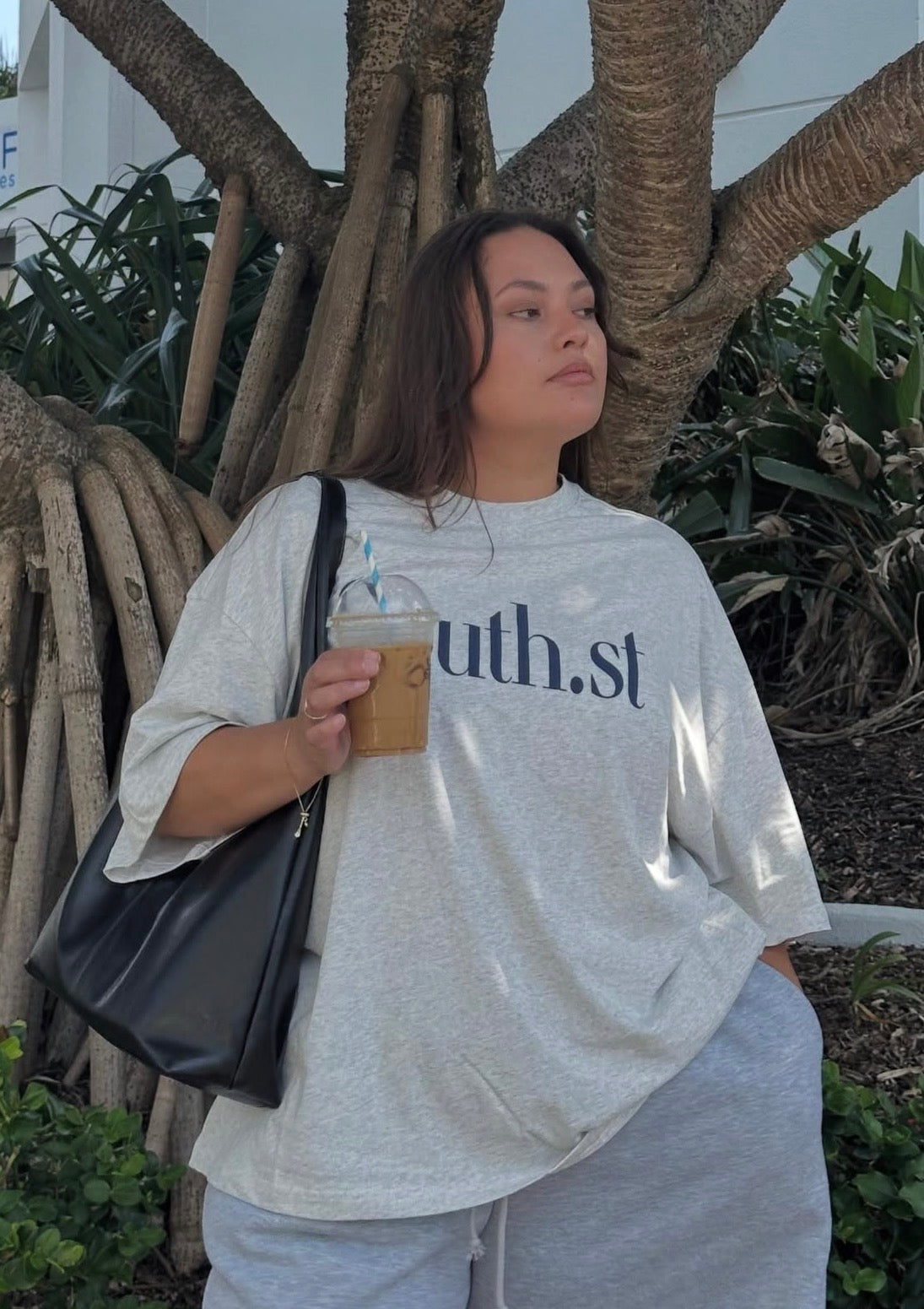 SOUTH TEE - Marl Grey / Navy