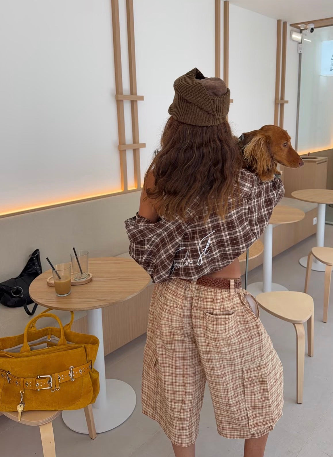 AW OVERSIZED CHECKED SHORTS