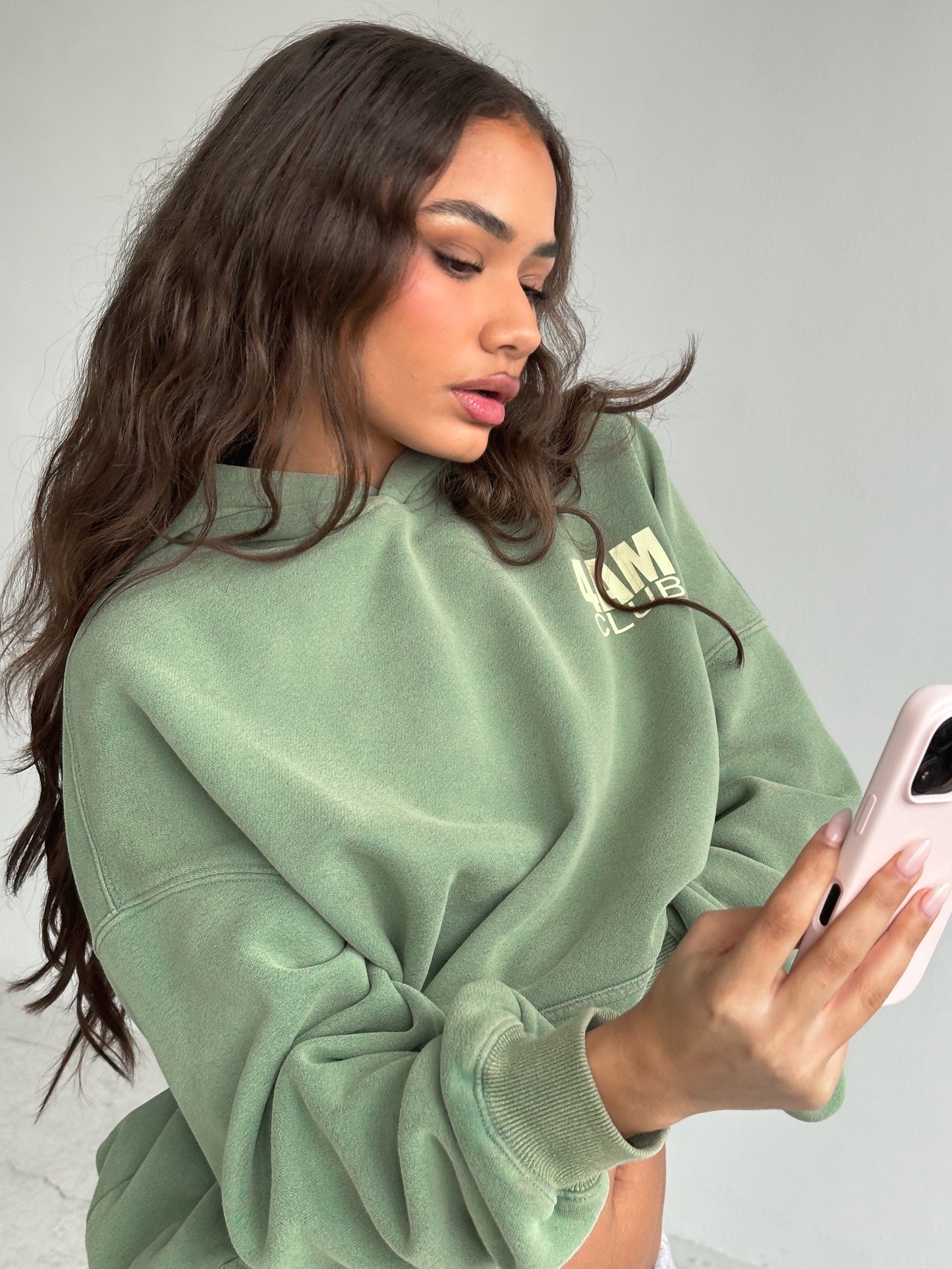 4AM HOODY - Washed Green