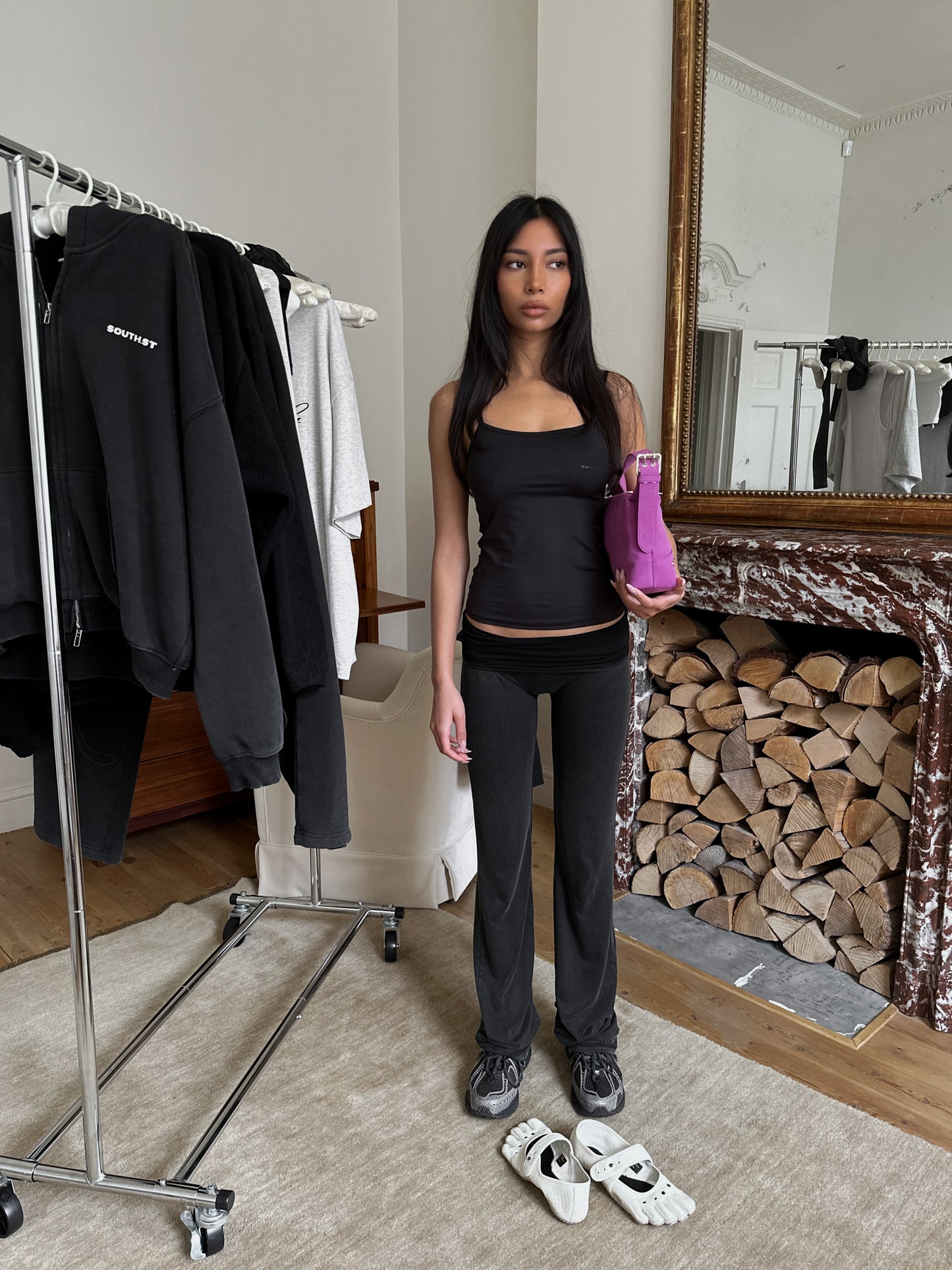 SST FOLDOVER PANTS - Washed Black