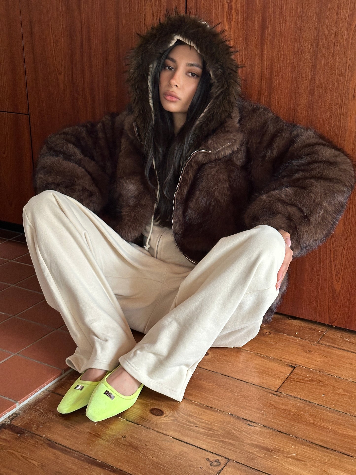 AW FAUX FUR COAT