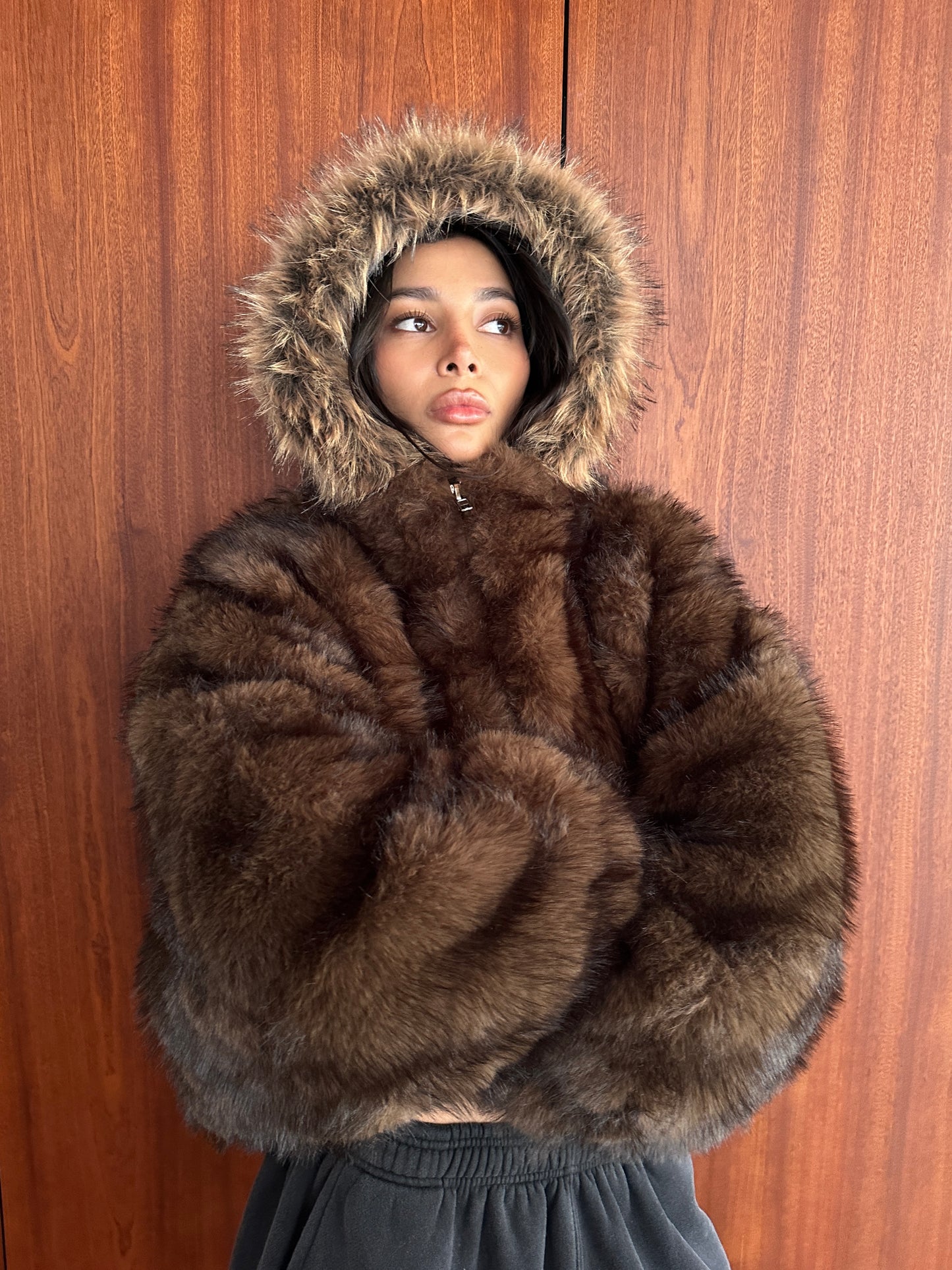 AW FAUX FUR COAT