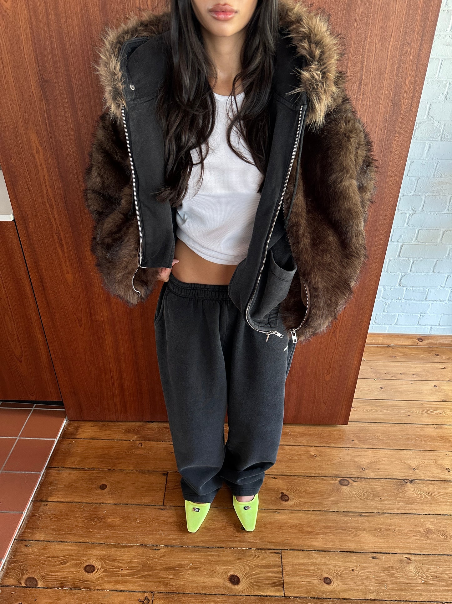 AW FUR TRIM HOODY