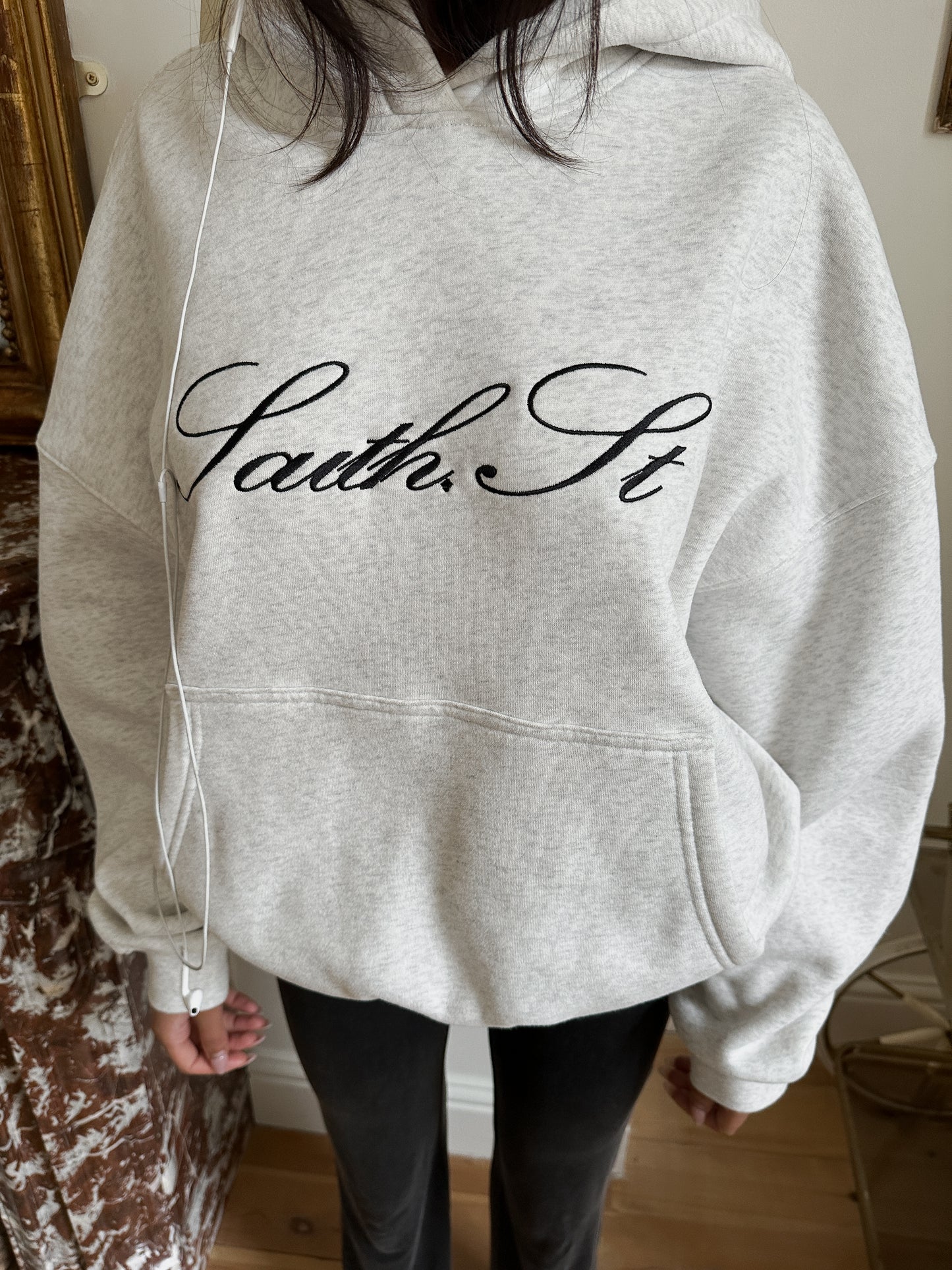 SST SCRIPT HOODY - Marl Grey
