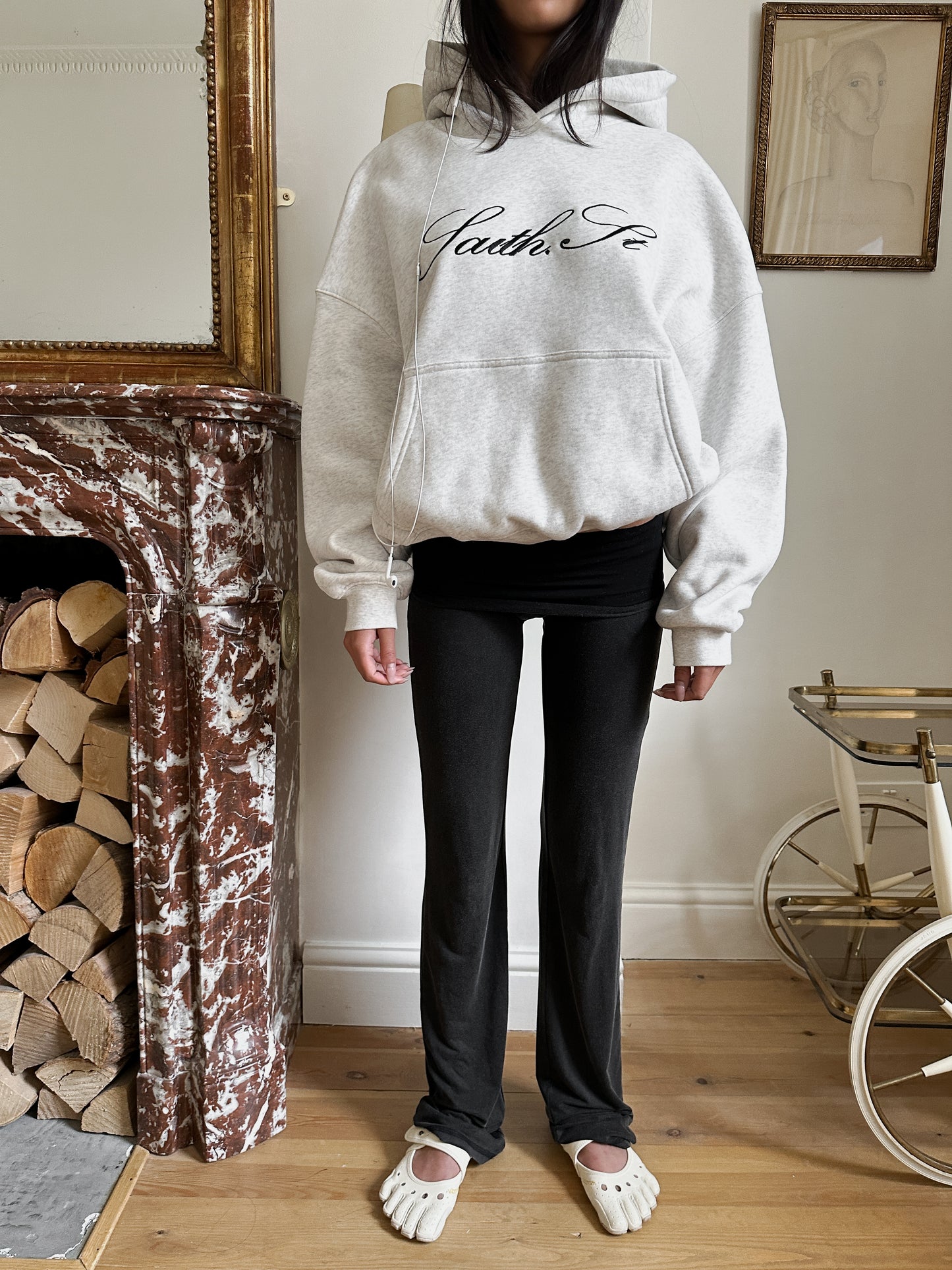 SST SCRIPT HOODY - Marl Grey