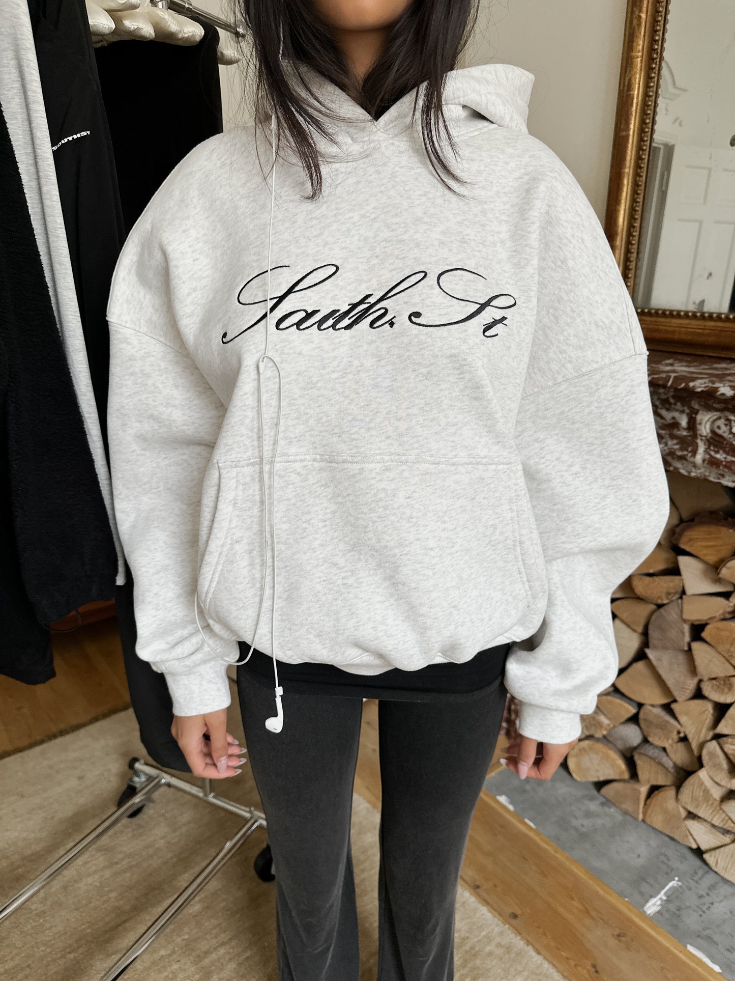 SST SCRIPT HOODY - Marl Grey