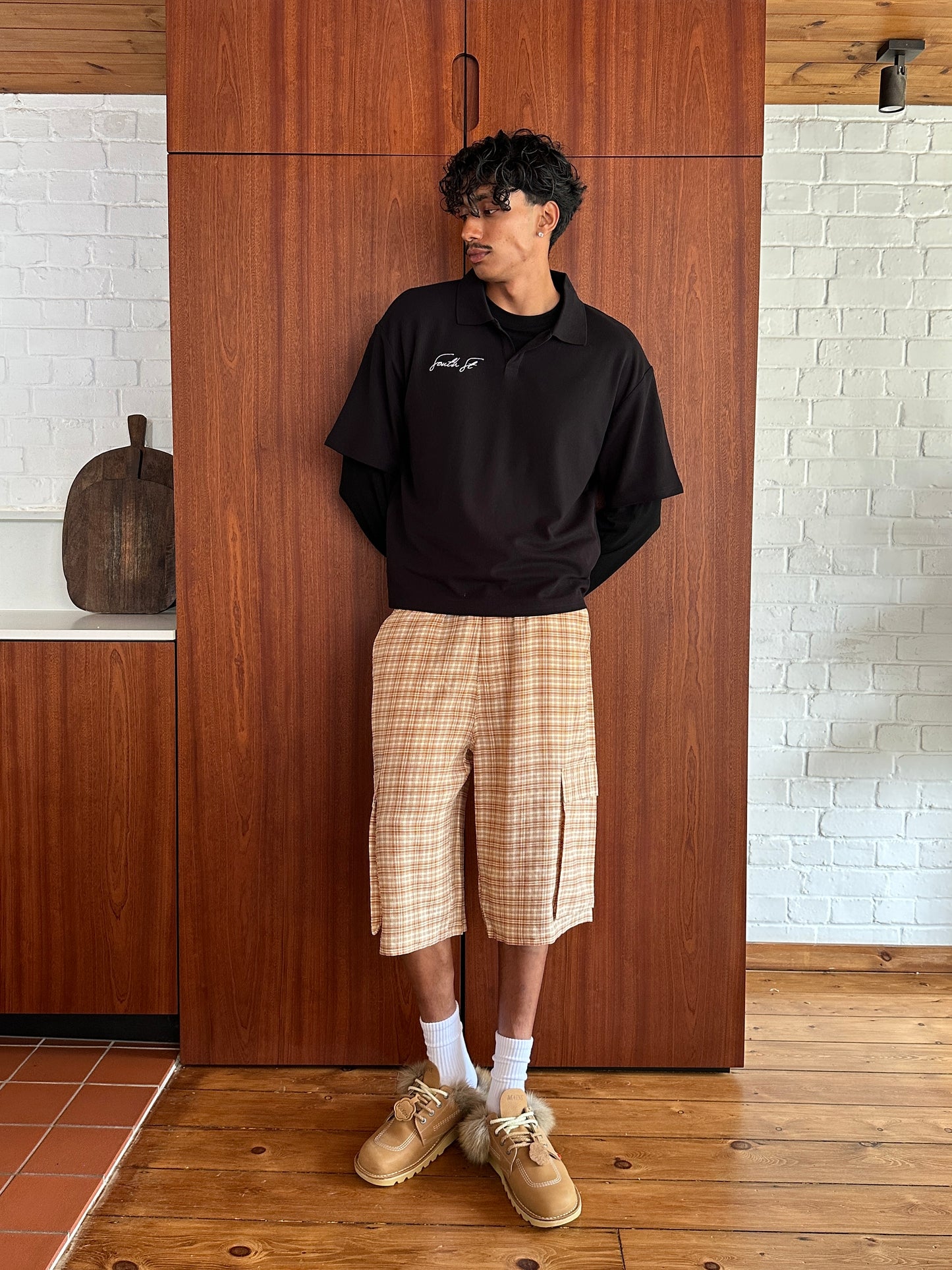 AW OVERSIZED CHECKED SHORTS
