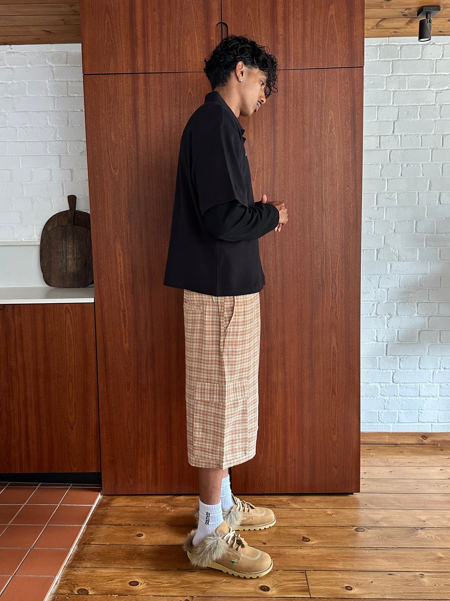 AW OVERSIZED CHECKED SHORTS