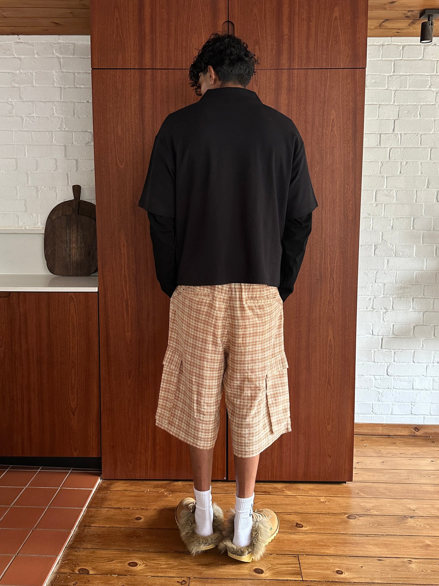 AW OVERSIZED CHECKED SHORTS