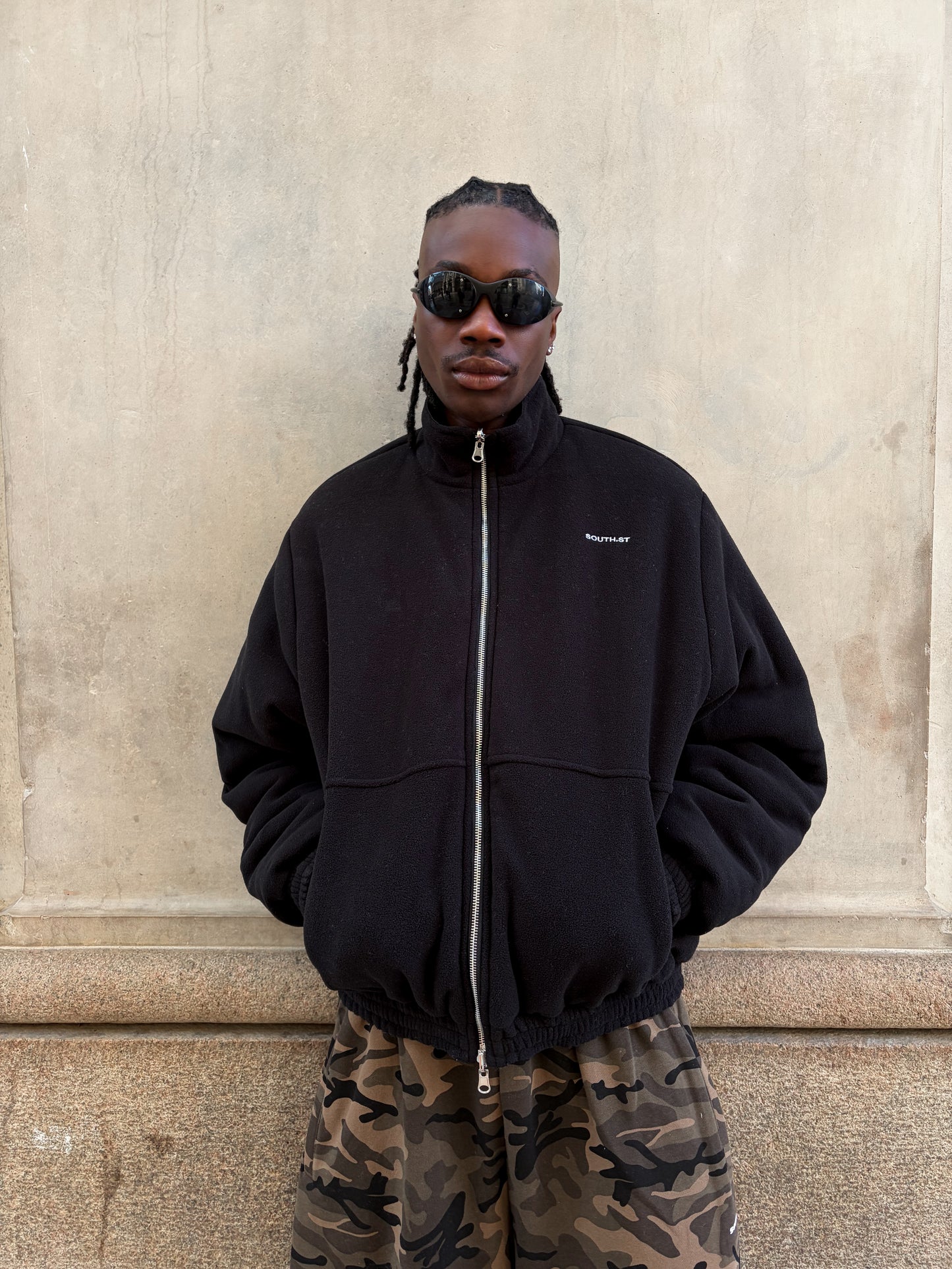 SST REVERSIBLE BASEBALL/BLACK FLEECE JACKET