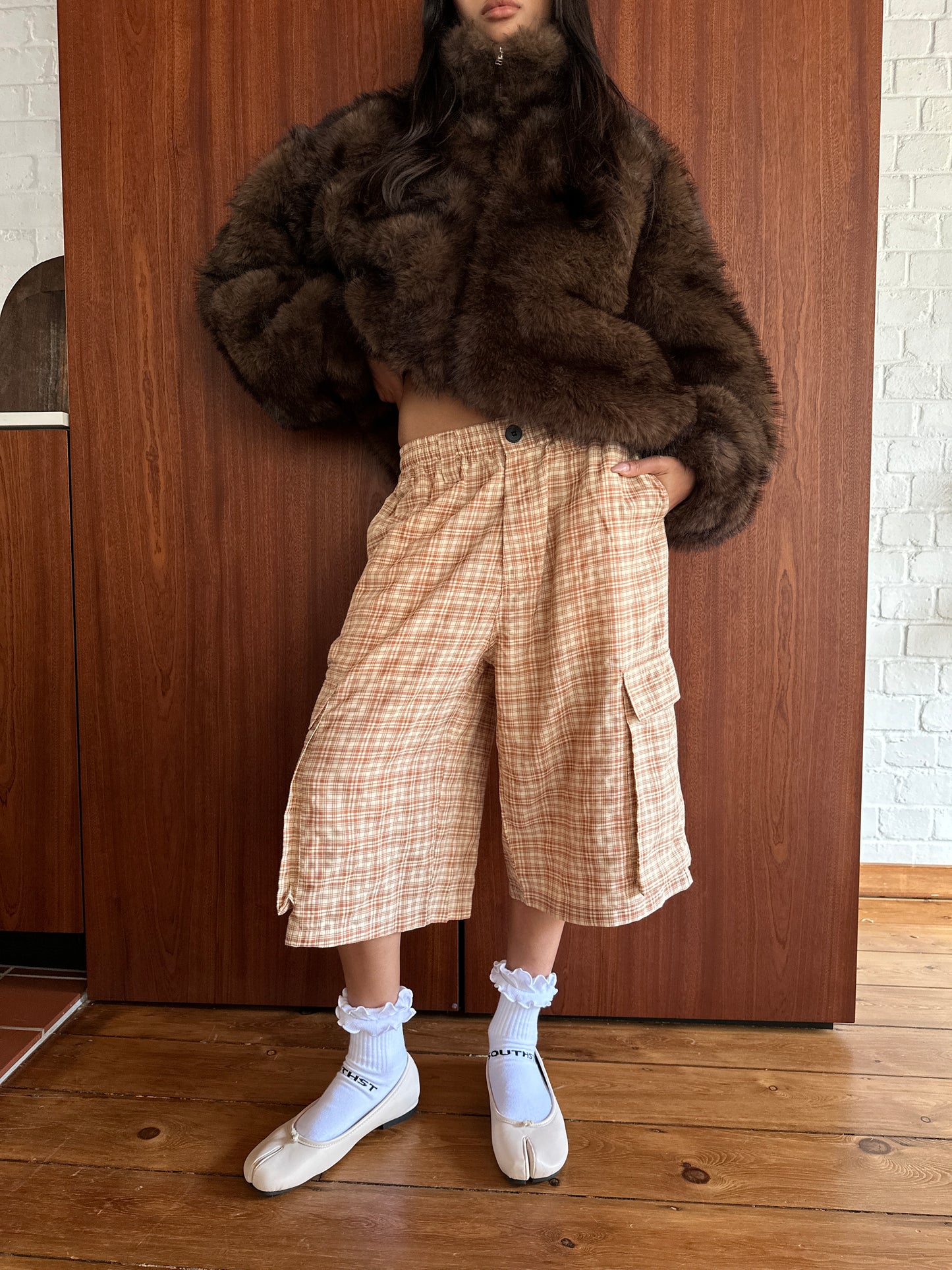 AW OVERSIZED CHECKED SHORTS