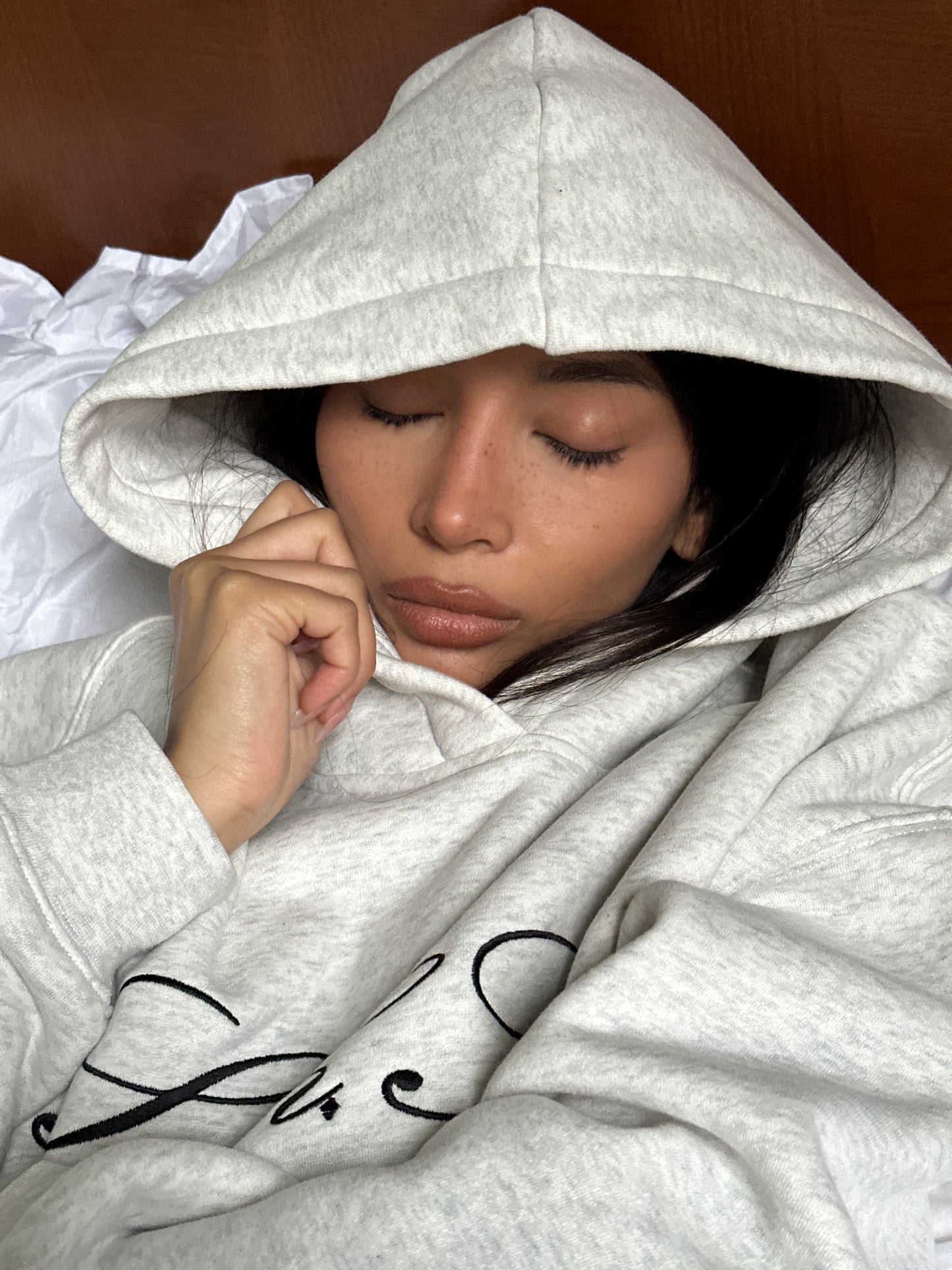SST SCRIPT HOODY - Marl Grey
