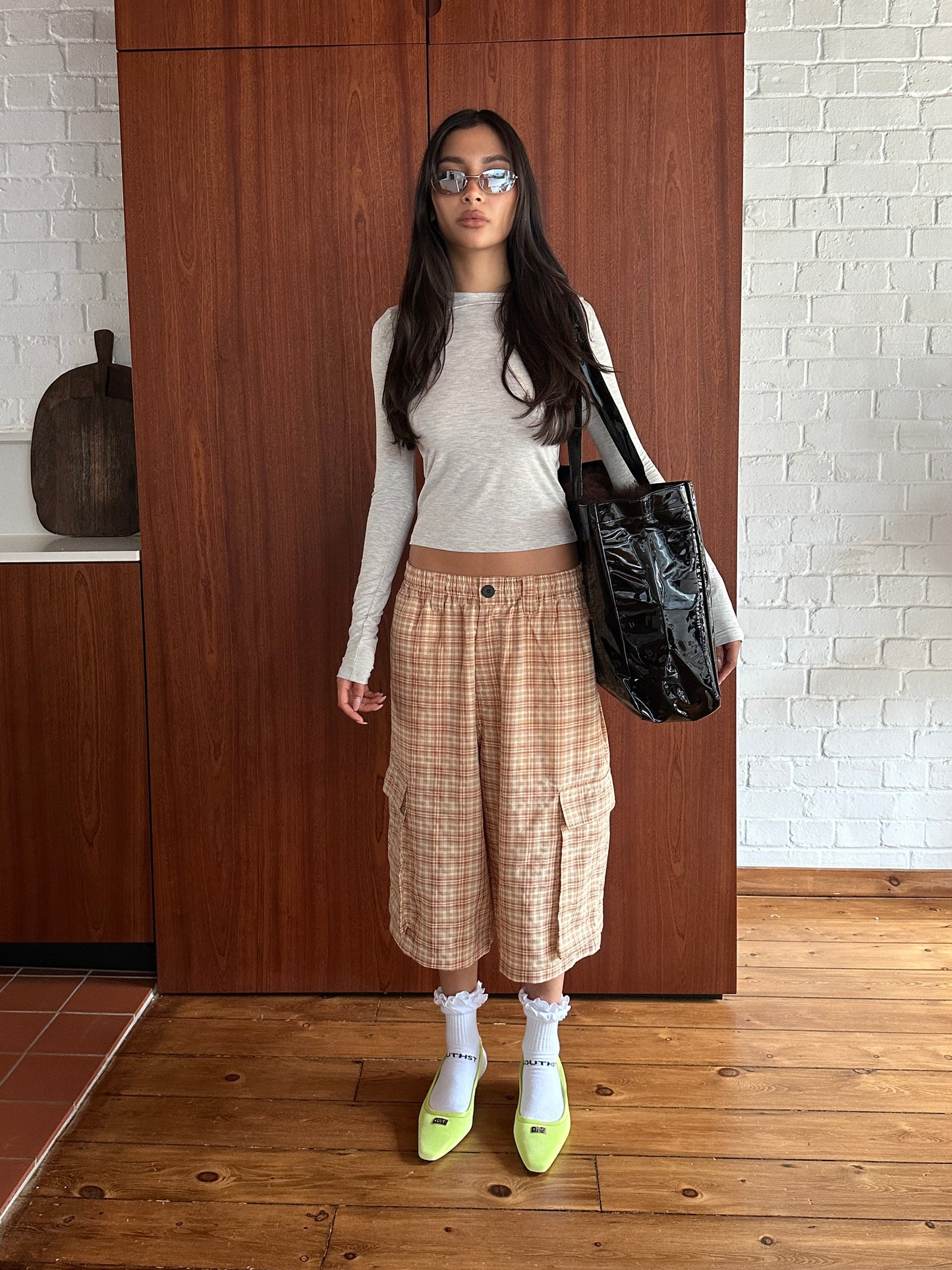 AW OVERSIZED CHECKED SHORTS