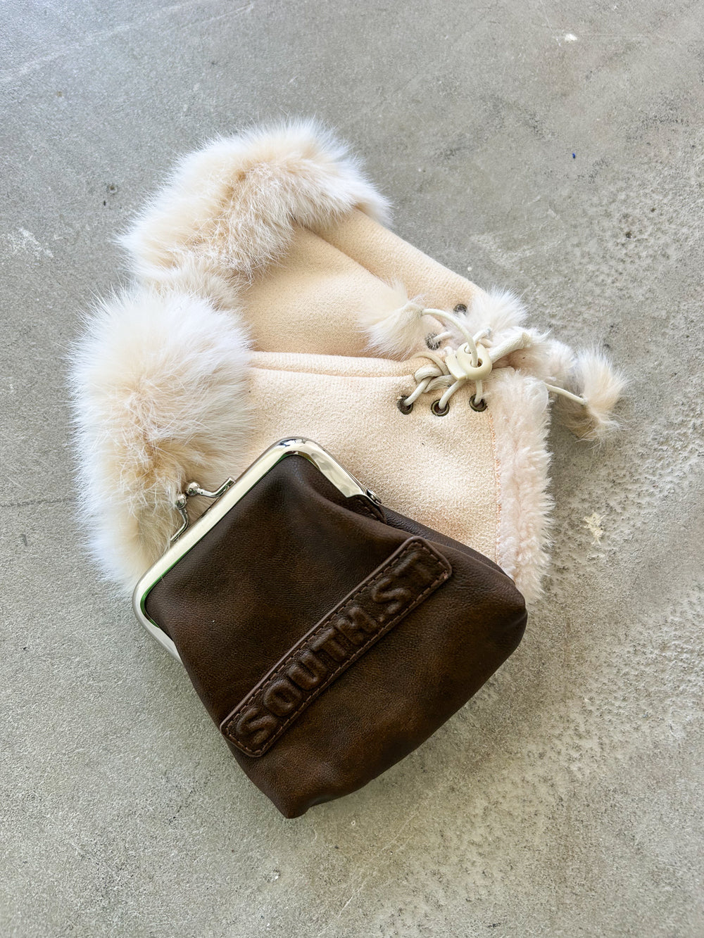 VEGAN LEATHER COIN PURSE - Brown