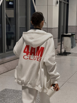 "4AM" ZIP HOODY - Off White