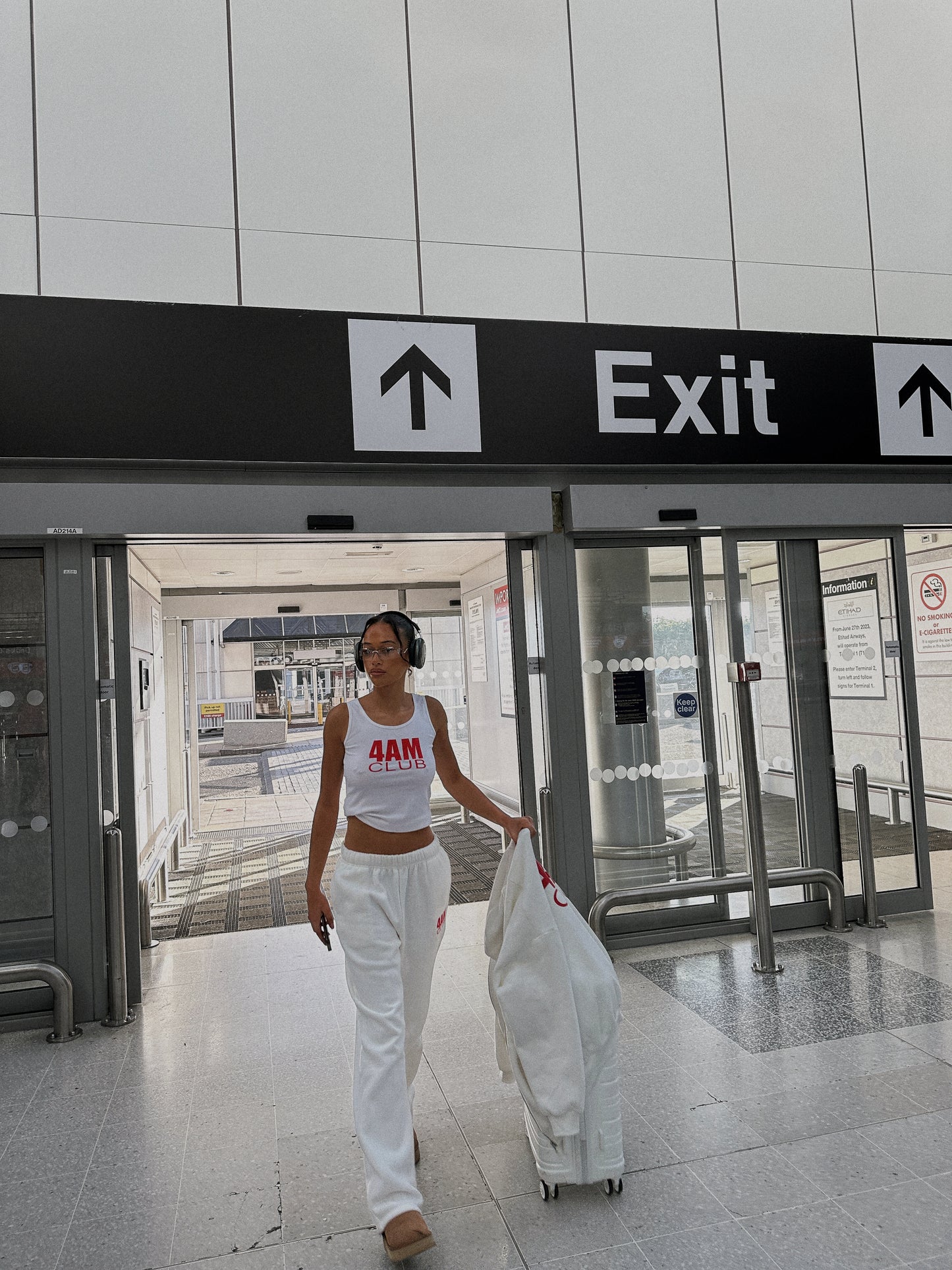 "4AM" STRAIGHT LEG SWEATPANTS - Off White
