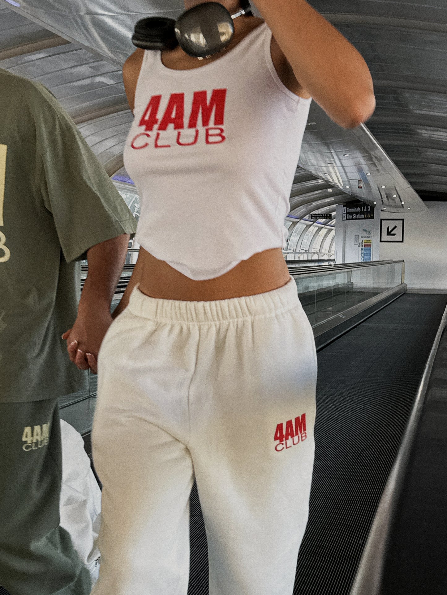 "4AM" STRAIGHT LEG SWEATPANTS - Off White