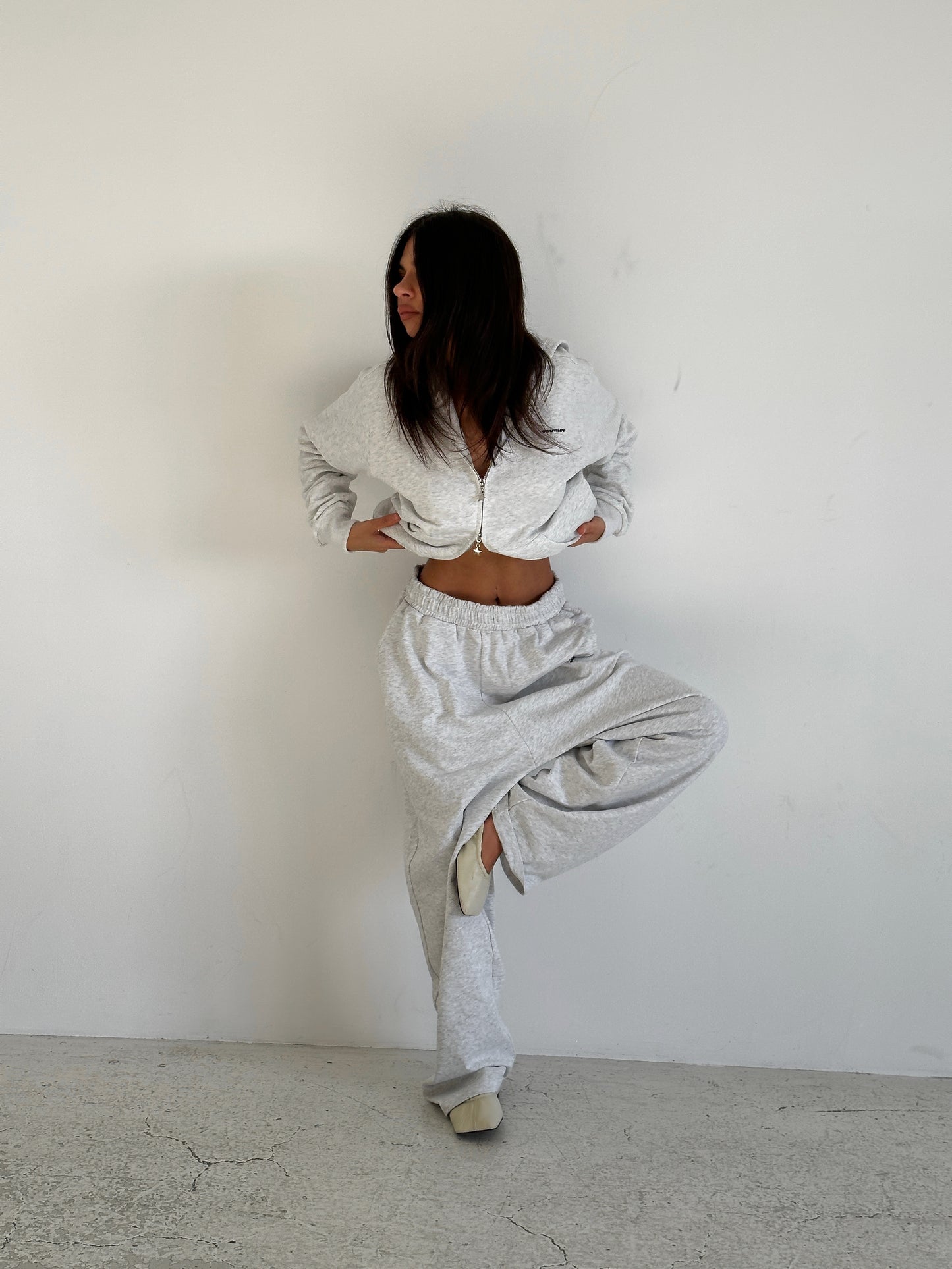 FORM STRAIGHT LEG PANTS - Marl grey