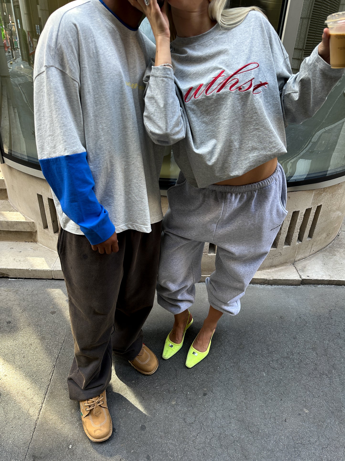 SST EMBROIDERED LONG SLEEVE - Grey / Red