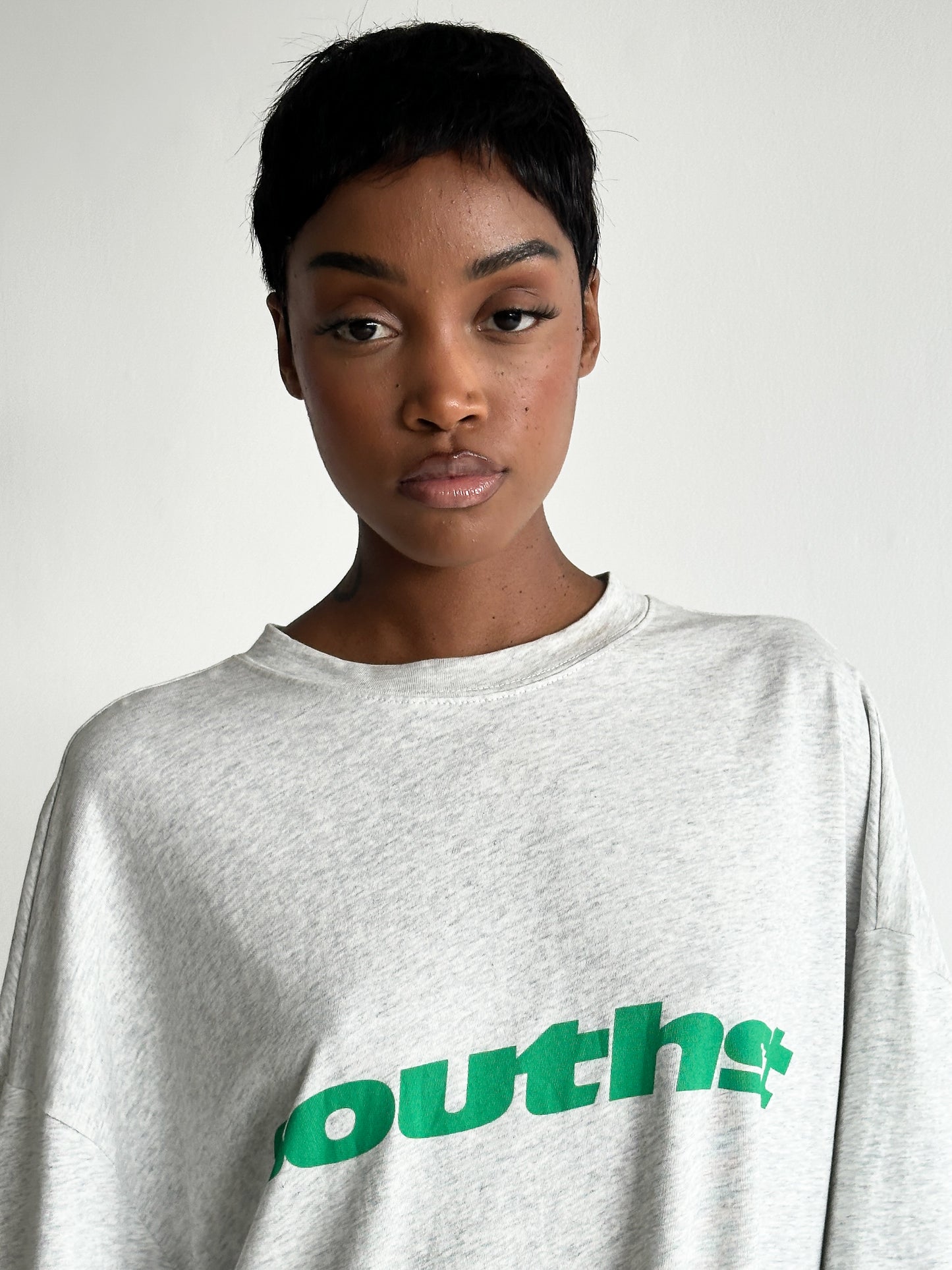SOUTH TEE - Marl Grey / Green