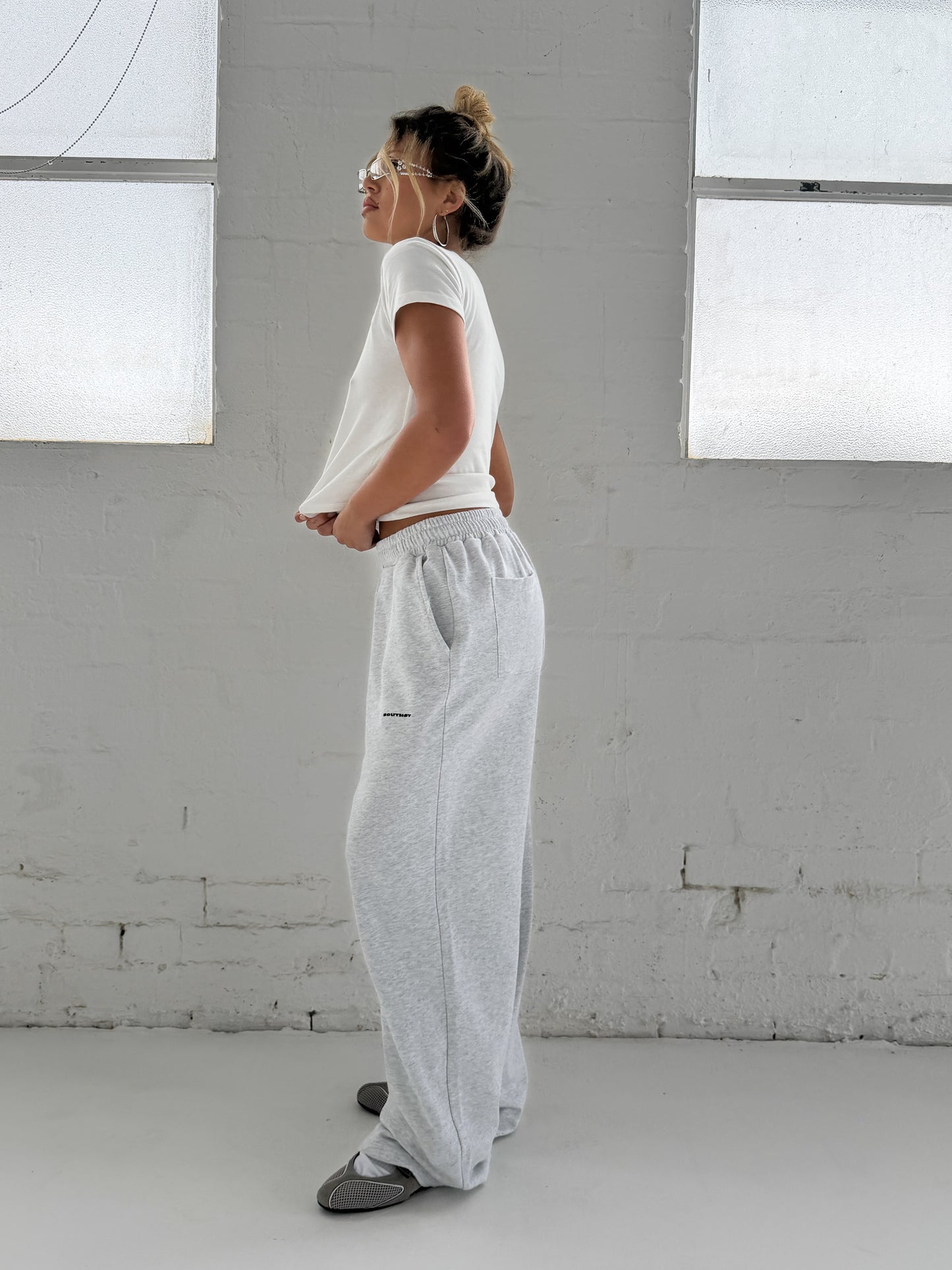 FORM STRAIGHT LEG PANTS - Marl grey